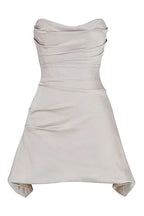 Eesha Satin Corset Midi Dress – Draped Asymmetrical Ruched Evening Dress 6