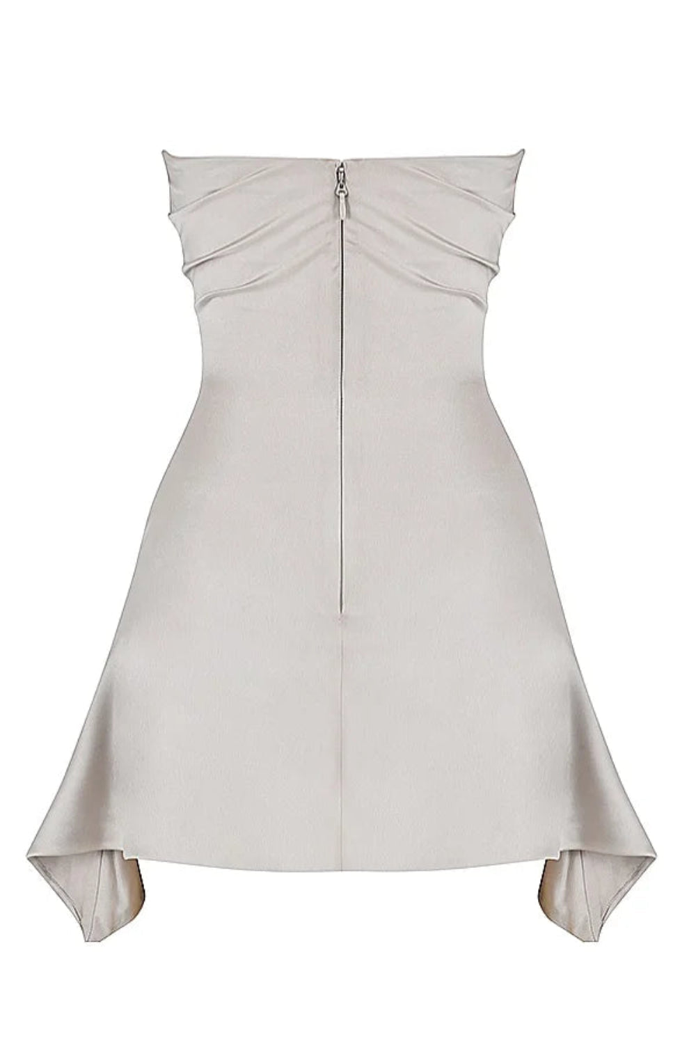 Eesha Satin Corset Midi Dress – Draped Asymmetrical Ruched Evening Dress 7