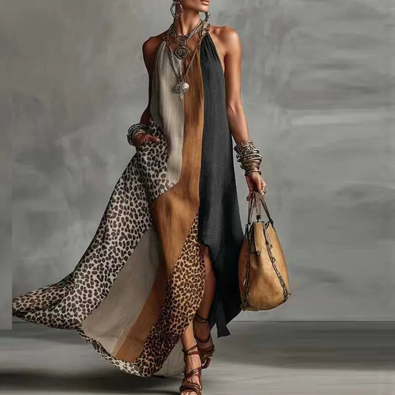 Elegant Collection | Women's Maxi Dress with Split Hem & Halter Neck | Stylish Summer Dress for Parties 0