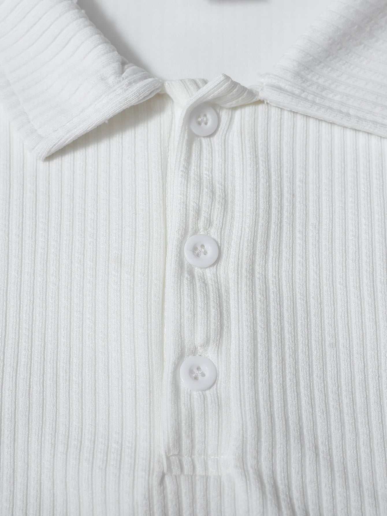 Elegant Cotton Casual Mens Long Sleeve Polo Shirt with Striped Design 3