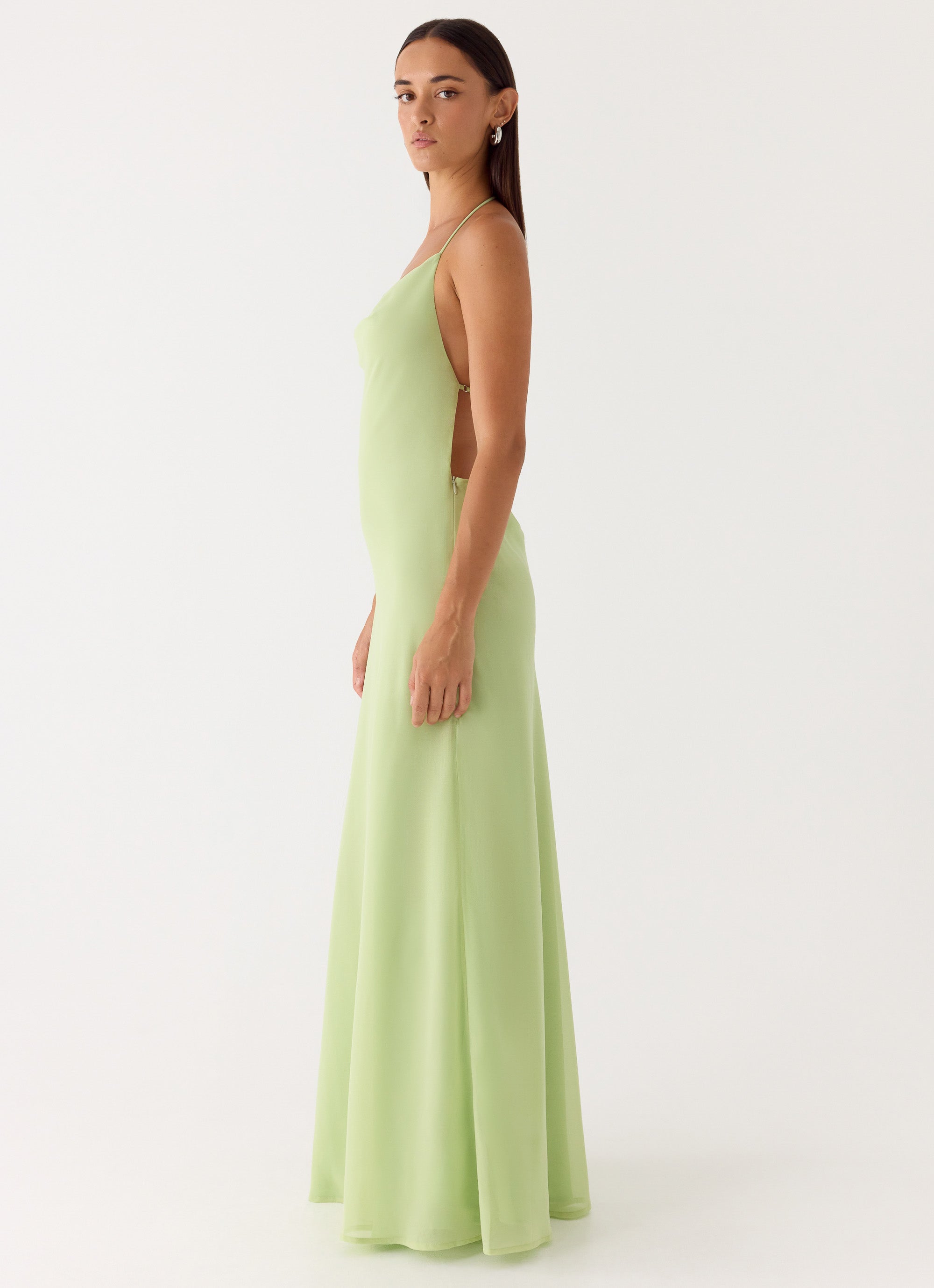 Elegant Cowl Maxi Dress for Women with Detachable Beaded Straps | Flowy Evening Wear for Sophisticated Style 3