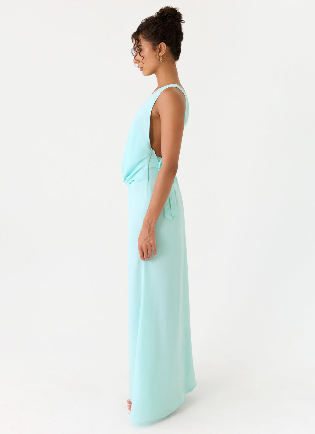 Elegant Maxi Dress | Chiffon Fabric with Draped Neckline for Effortless Style 2