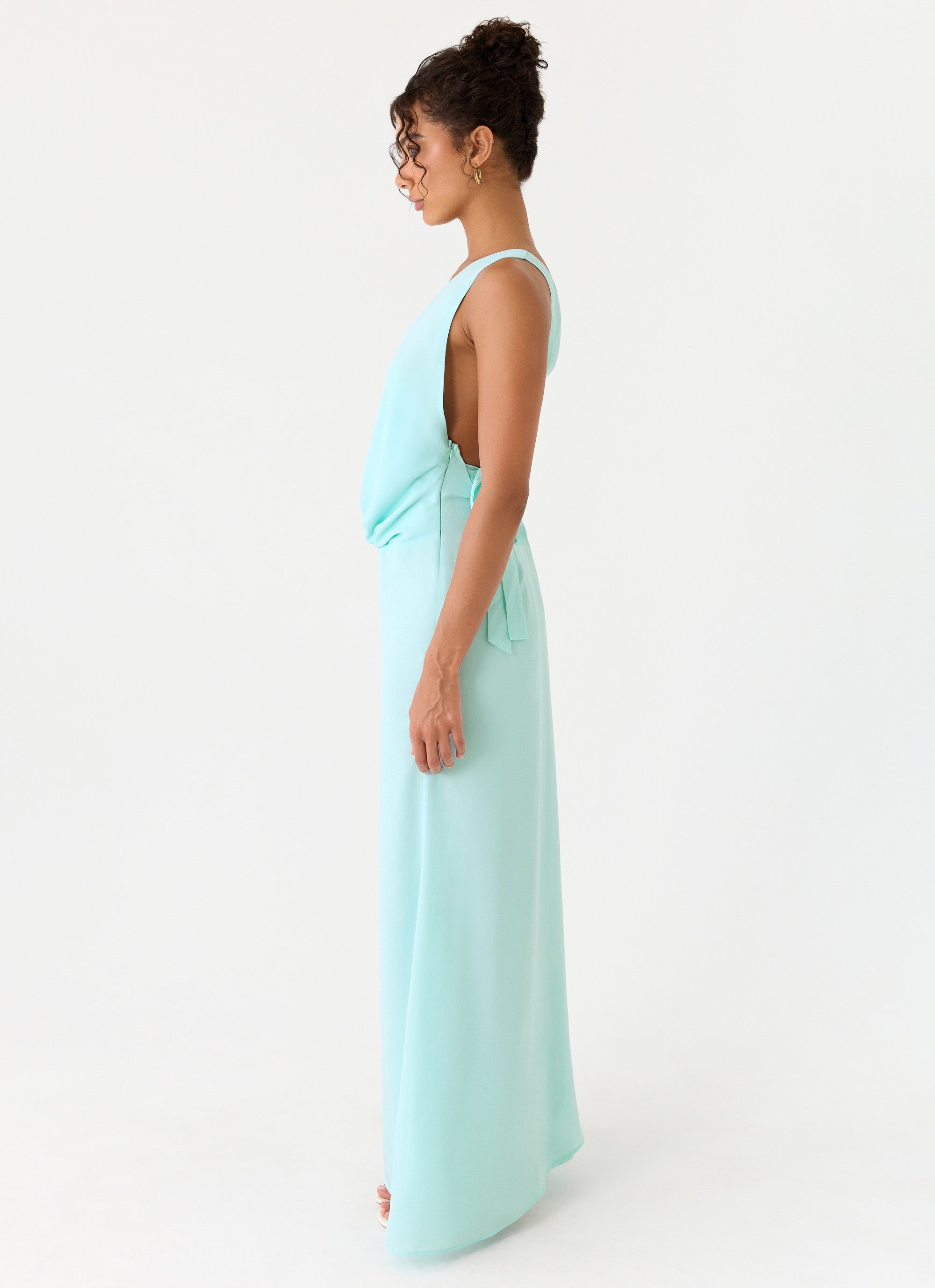 Elegant Maxi Dress | Chiffon Fabric with Draped Neckline for Effortless Style 2