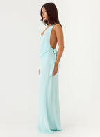 Elegant Maxi Dress | Chiffon Fabric with Draped Neckline for Effortless Style 7