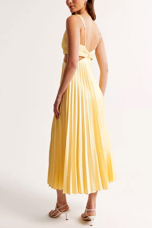 Elegant Pleated Maxi Dress for Women – Flowing A-Line Formal & Casual Long Dress 1