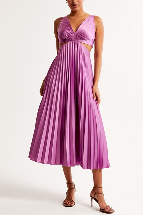 Elegant Pleated Maxi Dress for Women – Flowing A-Line Formal & Casual Long Dress 5