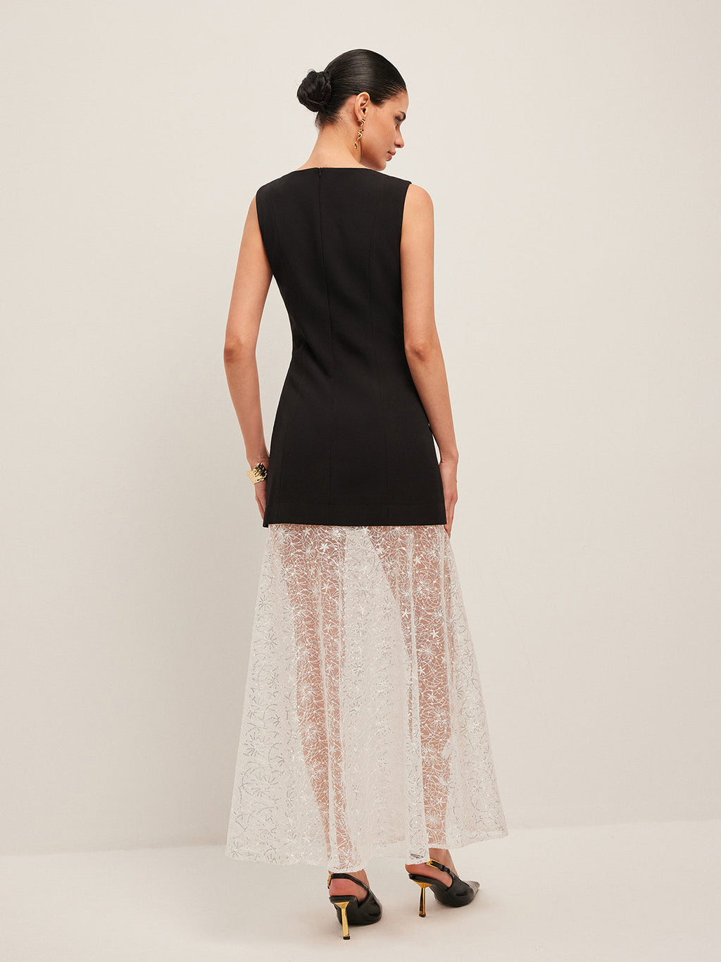 Elegant Sheer Lace Embroidered Maxi Dress – Sleeveless Crew Neck Occasion Dress 5