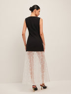 Elegant Sheer Lace Embroidered Maxi Dress – Sleeveless Crew Neck Occasion Dress 5