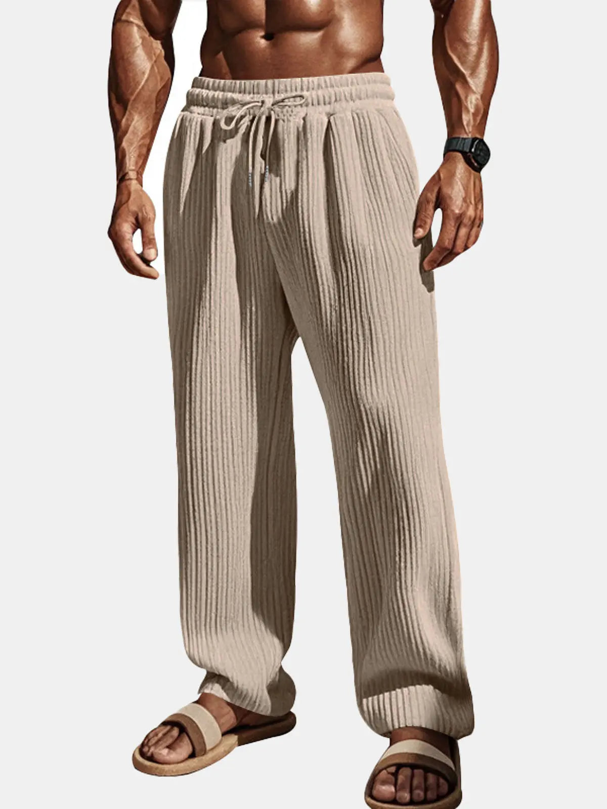 Ethan | Comfortable Ribbed Drawstring Pants 0