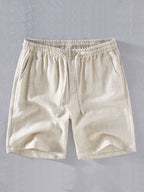Men's Linen Blend Shorts – Lightweight Breathable Casual Summer Shorts with Relaxed Fit 0