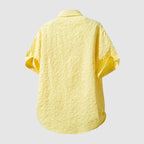 Men’s Textured Floral Cotton-Linen Shirt – Short Sleeve Summer Essential 4
