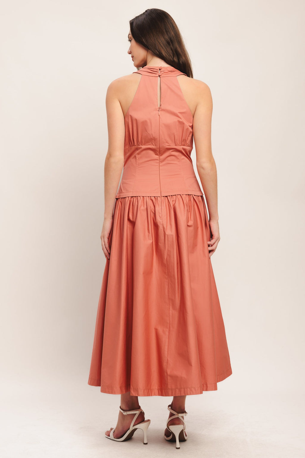 Sunset Muse | Women's Dress with Halter Neck & Flowing Skirt | Chic Summer Style for Wedding Guests 1