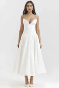 Women's Black Strapless Corset Bodice Fit-and-Flare Dress Sweetheart Neck Party & Night Out 0
