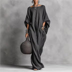 Women’s Spring Summer Long Sleeve Maxi Dress – Casual Loose Fit Round Neck Big Hem Holiday Party Dress 5