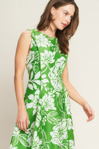 Women's Woven Midi Dress with Circle Skirt 4