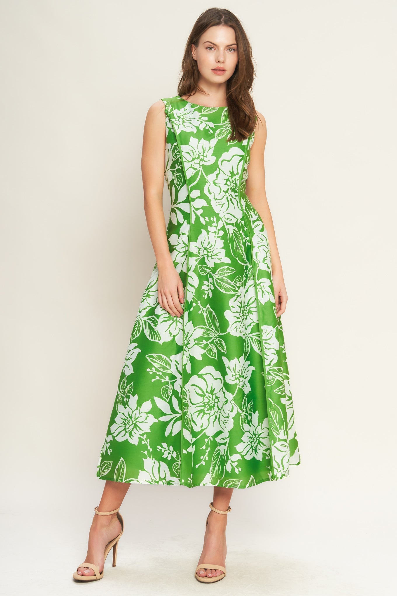 Women's Woven Midi Dress with Circle Skirt 6